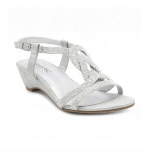 London Fog "Macey" wedge dress sandals.Silver Size 8.5